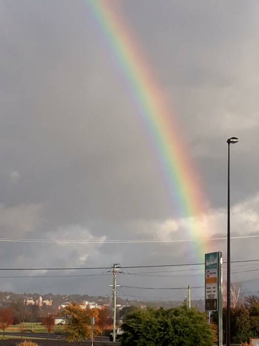 RAINBOW: Simone Roche provided this photo of a rainbow over Bathurst on the weekend. 