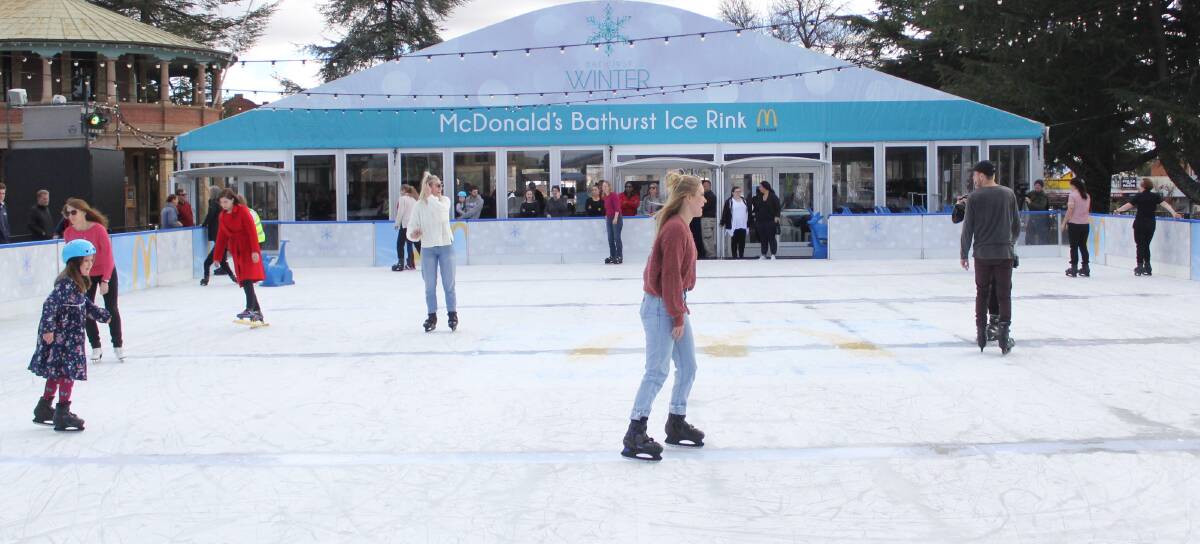 The ice rink has been one of the most popular features of the Bathurst Winter Festival. Photo: BRADLEY JURD