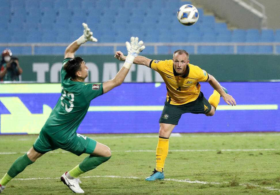 BIG GAME AHEAD: Rhyan Grant moments before scoring his maiden international goal for Australia against Vietnam in early September. Photo: ASIAN FOOTBALL CONFEDERATION 