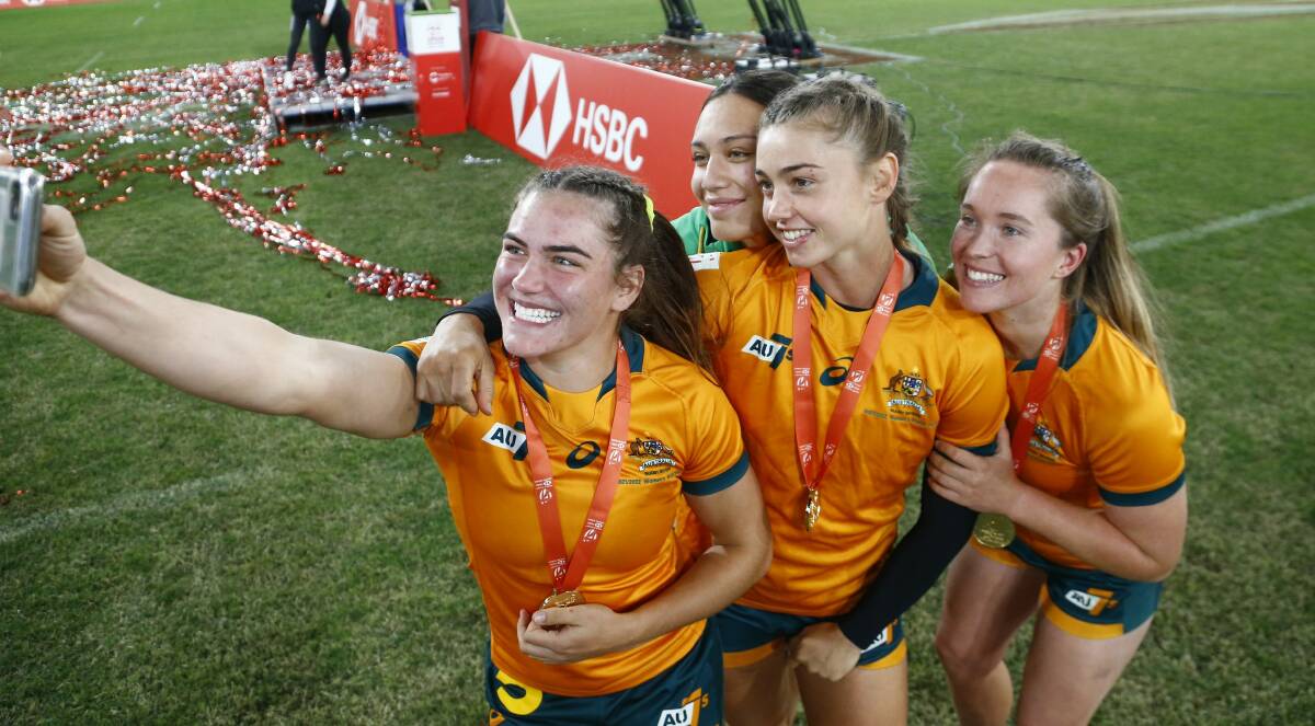 WINNER: Jakiya Whitfeld, pictured earlier in the season, helped Australia claim the women's rugby sevens World Series. 