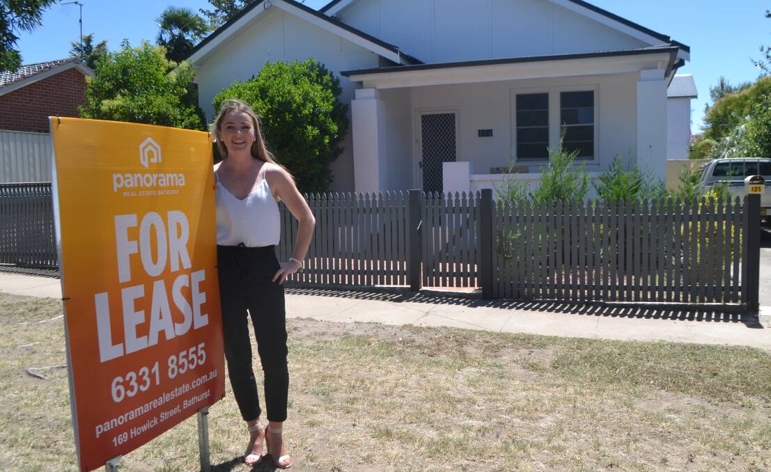 FOR LEASE: Panorama Real Estate leasing agent Scarlett Pucher at a property on Peel Street. Bathurst has seen a boom of rental properties hit the market  in the last 18 month boom according to Panorama's Peter Rogers. 