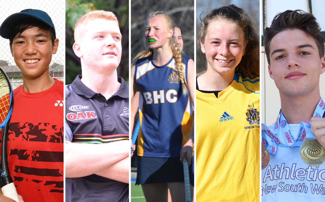 TALENTS: Jeorge Collins (tennis), Brad Fearnley (rugby league), Sophie McCauley (hockey), Joely Anderson (soccer) and Zen Clark (athletics).