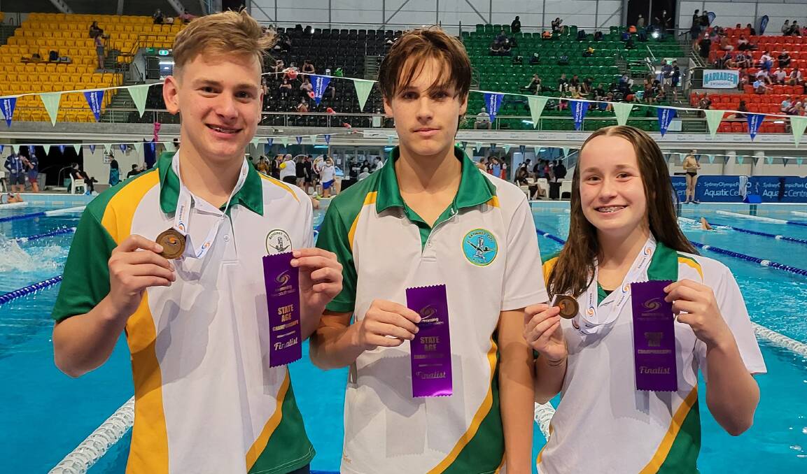 SUCCESS: Tyler Johnson, Caleb Cashman and Sienna Whalan all won a medal at the NSW Senior State Age Championships. Photo: CONTRIBUTED