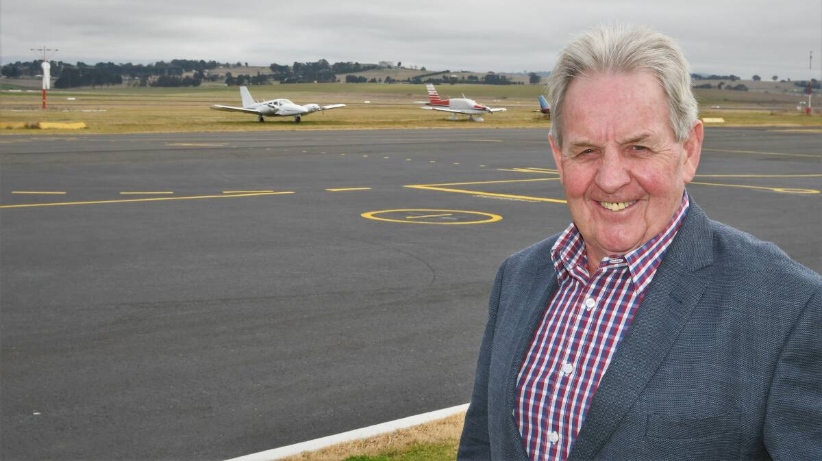 Bathurst mayor Robert Taylor when FlyPelican was announced as the city's new airline last month. Picture by Chris Seabrook