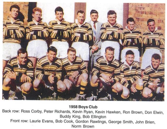 The Oberon Tigers side that lost the 1958 Group 10 grand final against Orange CYMS. Photo: Tiger Territory: The History of Oberon Rugby League (Wendy Casey)