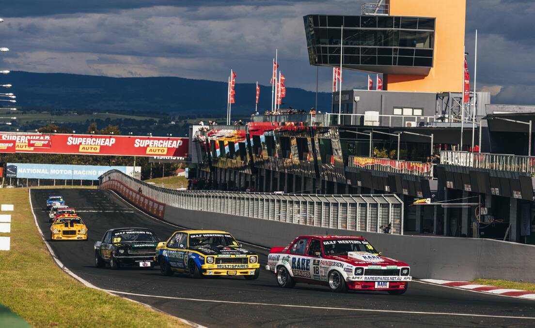 Cars hit up Mount Panorama at last year's Bathurst International. Picture by Jack Martin Photography