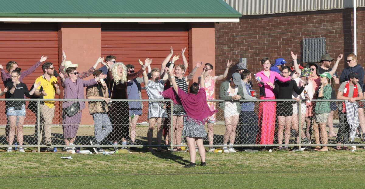 SNAPSHOT: CSU FC fans in full voice during their team's Bathurst District Football premier league grand final victory over Panorama FC on Sunday. 
