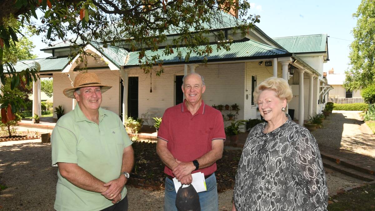 MARKETS: Miss Traill's House head gardener Peter Cosgrove, chair of management committee Richard Steele and secretary Susan Morris. 