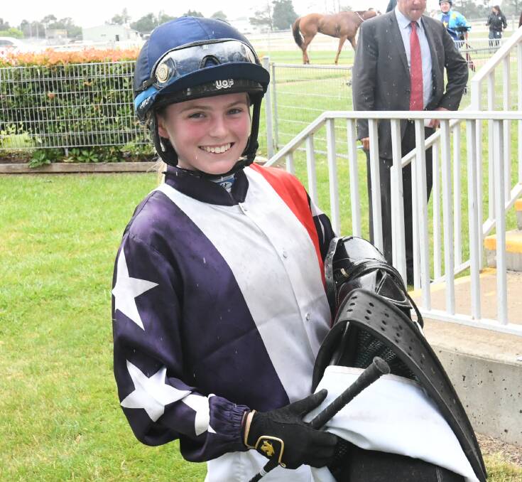 WINNER: Madison Waters rode her first winner at Bathurst on Monday afternoon, in her first ever start at Tyers Park. Photo: CHRIS SEABROOK 122120cturf2