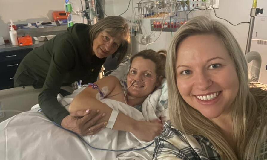 BIG DAY: Mandy Griffiths (centre), pictured with her mother Julie George (left) and sister Carly Guihot (right) after surgery. Photo: CONTRIBUTED 