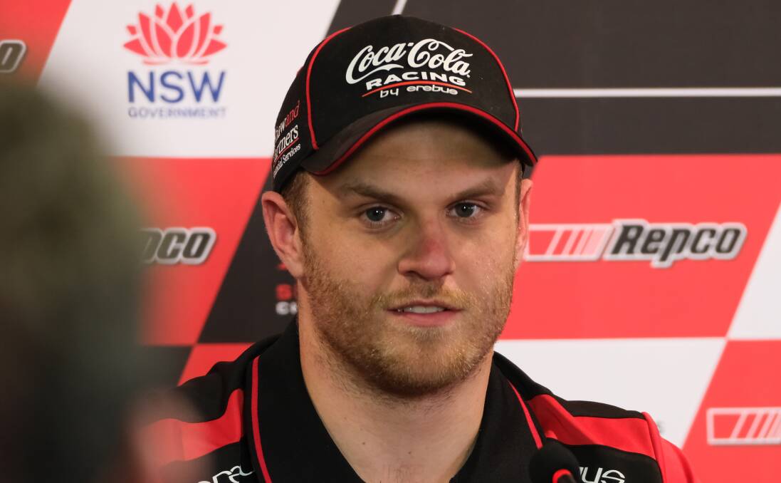 Brodie Kostecki speaks to the media after Sunday's Bathurst 1000. Picture by James Arrow