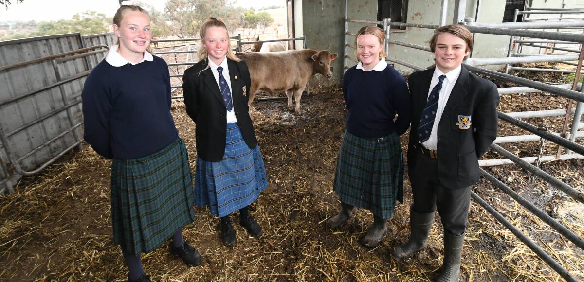 SUMMIT: Scots All Saints College students Holly Stokes, Felicity Webb, Harriett Mitchell and Will Thomas are off to a drought youth summit next month. Photo: CHRIS SEABROOK 091719csummit1