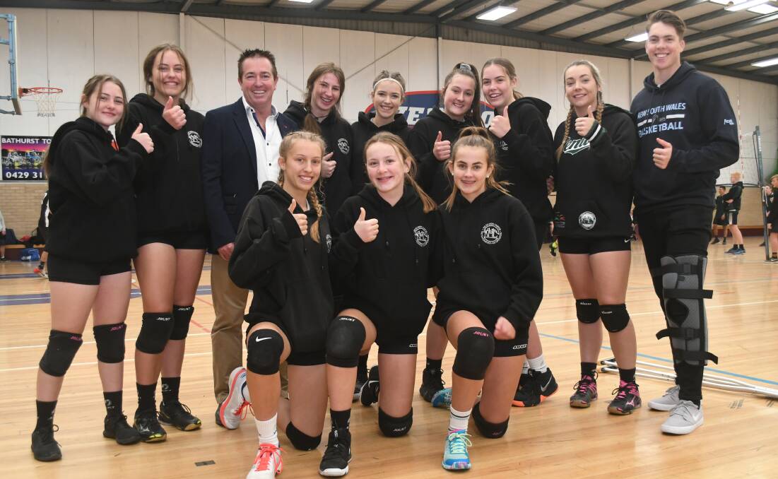 UPGRADE: Kelso High Campus students pictured with Bathurst MP Paul Toole and Bathurst Indoor Sports Stadium manager Andrew James. Photo: BRADLEY JURD