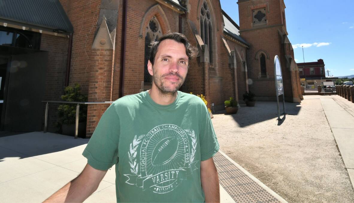 WAITING: Bathurst Presbyterian Church pastor Tristan Merkel is thankful for the work the NSW Government has done to keep people safe, but would like singing to return at churches. Photo: CHRIS SEABROOK 021521cpresbytn1