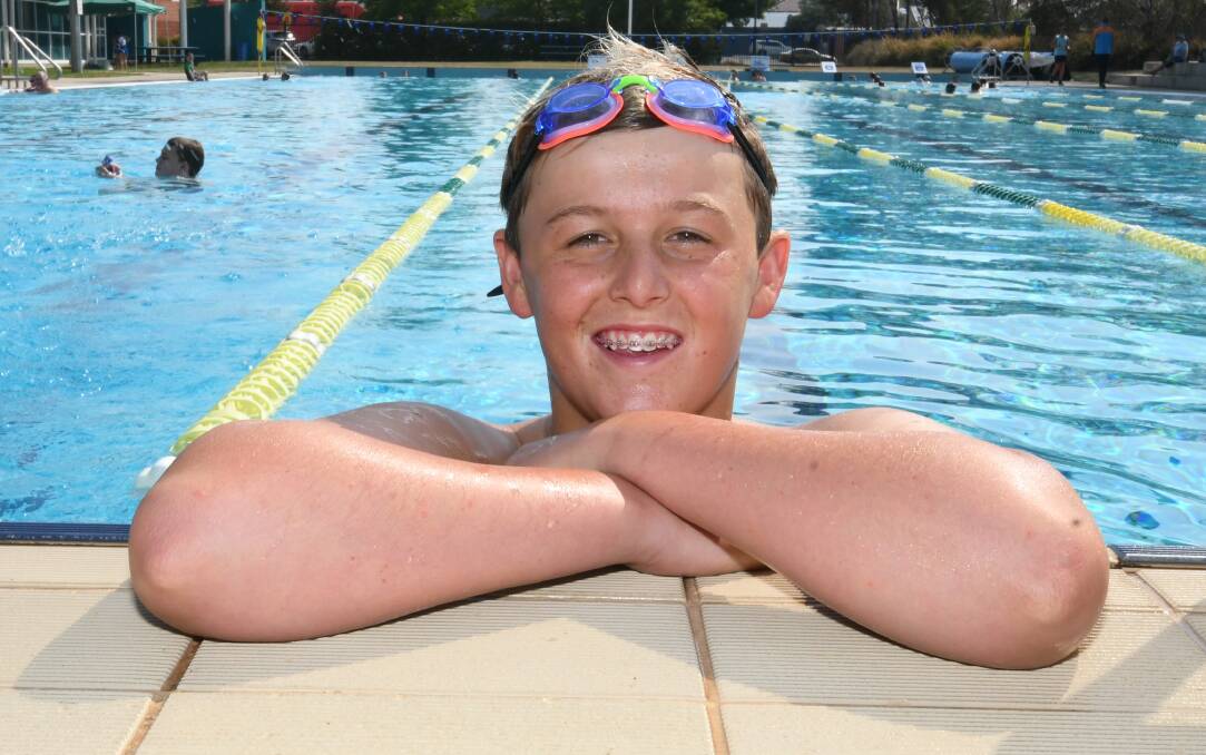 IT'S ON: Thirteen-year-old Mitch England (14 later this month) will be swimming 50 kilometre to in support of the Starlight Foundation. Photo: CHRIS SEABROOK 011320mitch1