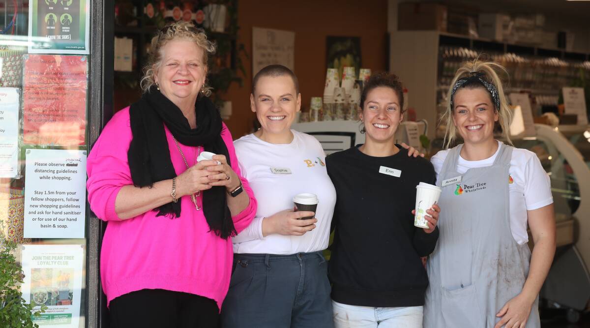 BUSINESS: Piccolo's owner Maggie de Vries with Pear Tree staff Sophie Wright, Erin Davidson and Annita de Vries. Photo: PHIL BLATCH
