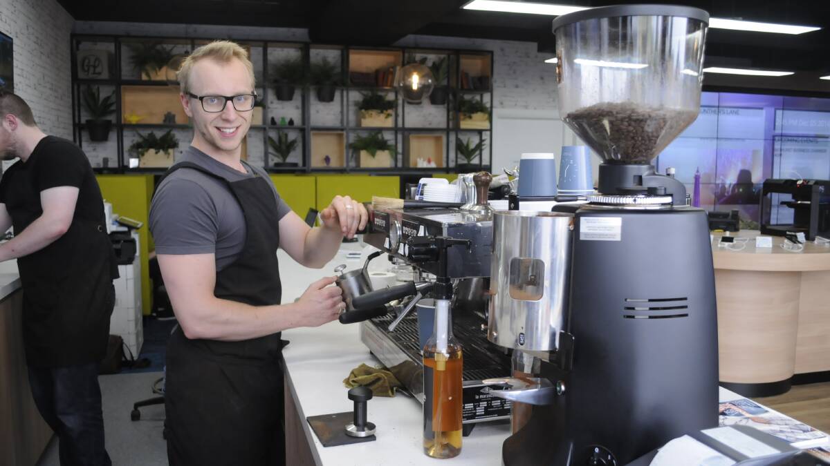 BEAN THERE: Barista Jack Hockings, pictured at work at Gunthers Lane back in 2016, has been nominated for a Seven News Young Achiever Award. Photo: CHRIS SEABROOK 120516cgunthrs1