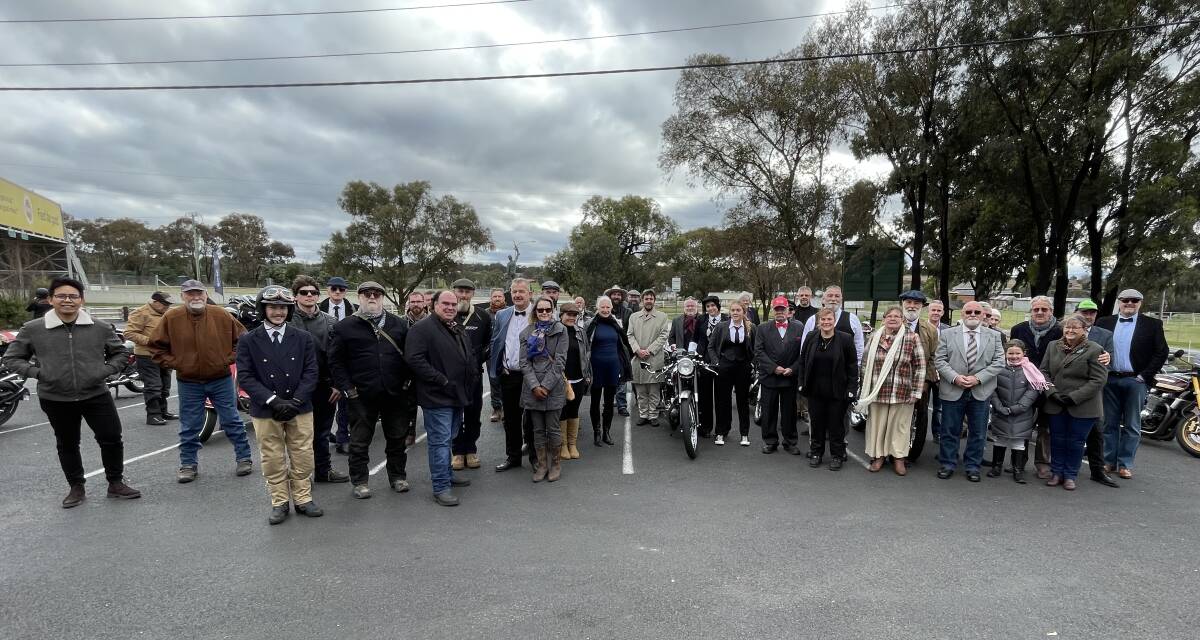 FUNDRAISER: The participants before they begin their Distinguished Gentleman's Ride on Sunday. Photo: BRADLEY JURD