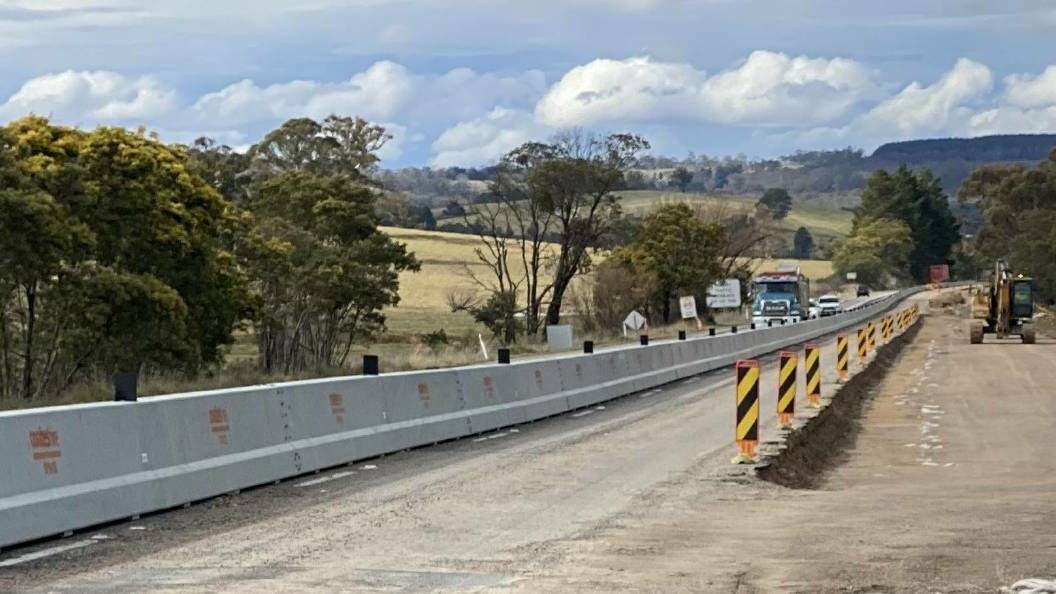 WIDENING: Roadworks on the Great Western Highway in September. Photo: SUPPLIED. 