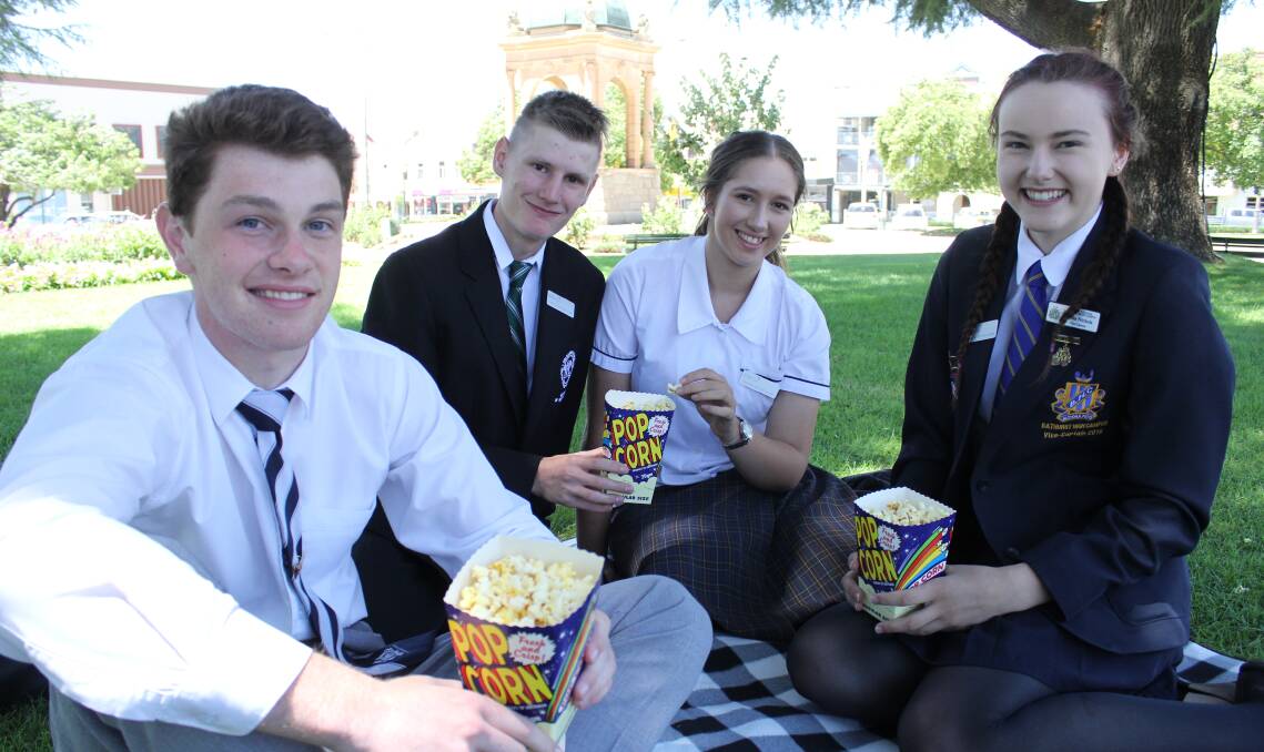 PICNIC AND POPCORN: Bathurst Youth Council members Angus Cooke, Reagan Haysom, Taylor Kessey and Lydia Nichols.