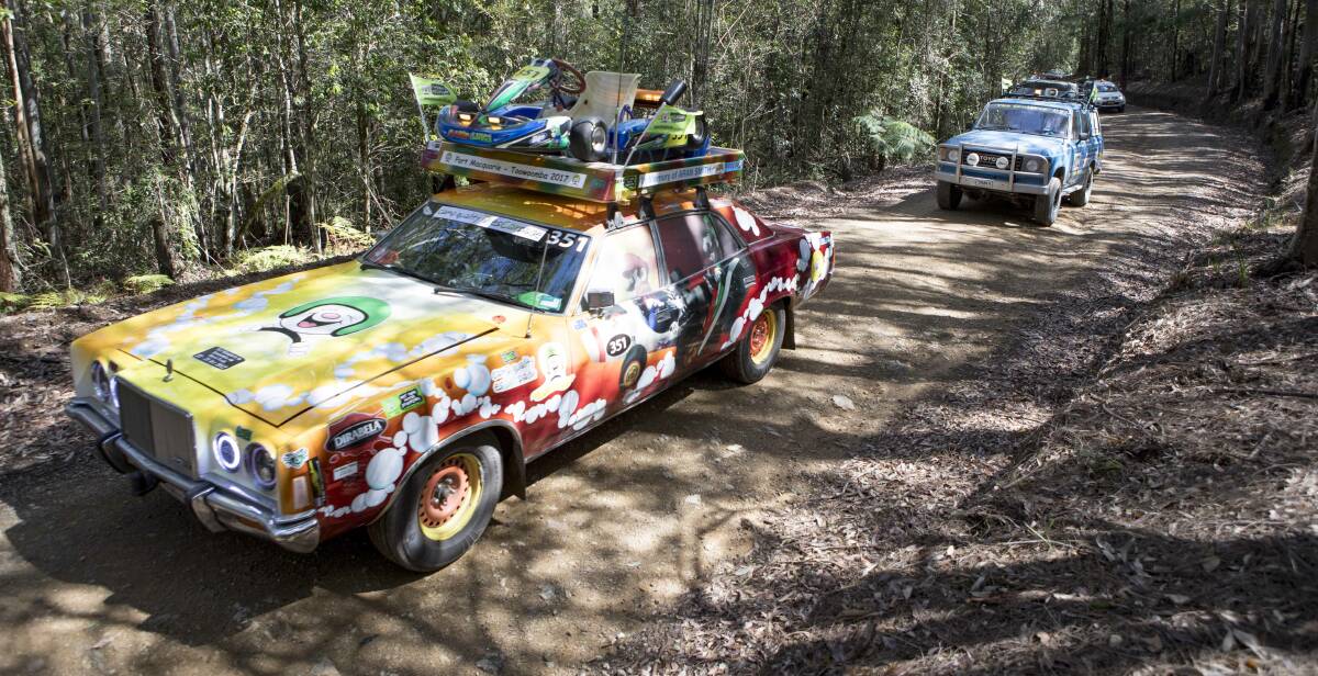 FUNDRAISING: The cars in action in last year's Camp Quality esCarpade. This year, the cars will start at Bathurst on October 20. Photo: SUPPLIED