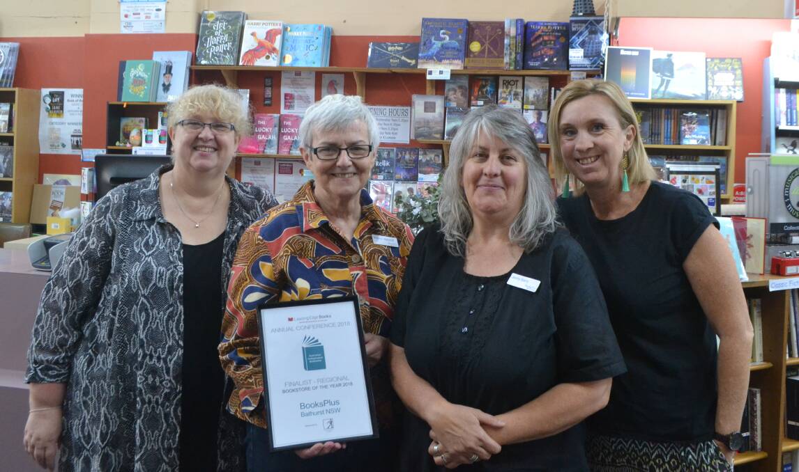 FINALIST: The Books Plus Bathurst team: Lea Wilkin, owner Kathryn Bancroft, Jenny Barry and Mel Gumpert. Photo: BRADLEY JURD