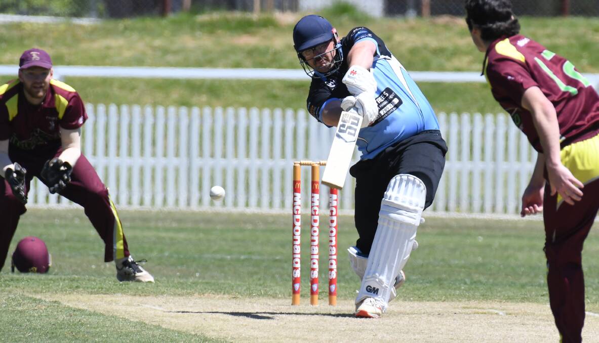 JUST SHORT: City Colts batsman Henry Shoemark fell victim to the nervous nineties on Saturday, out for 96 against Centrals. Photo: JUDE KEOGH