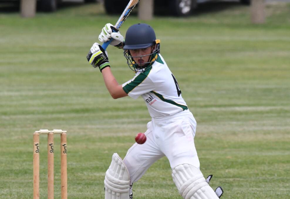 EYES ON THE PRIZE: Angus Parsons has scored 46 runs from three innings in this season's Mitchell Cricket Council Under 14s competition. 