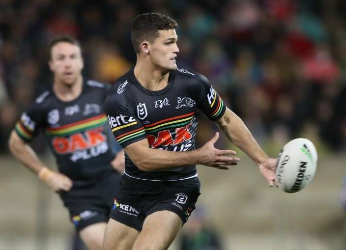 MEN IN BLACK: Penrith Panthers' Nathan Cleary in action at Carrington Park back in 2019. Photo: PHIL BLATCH