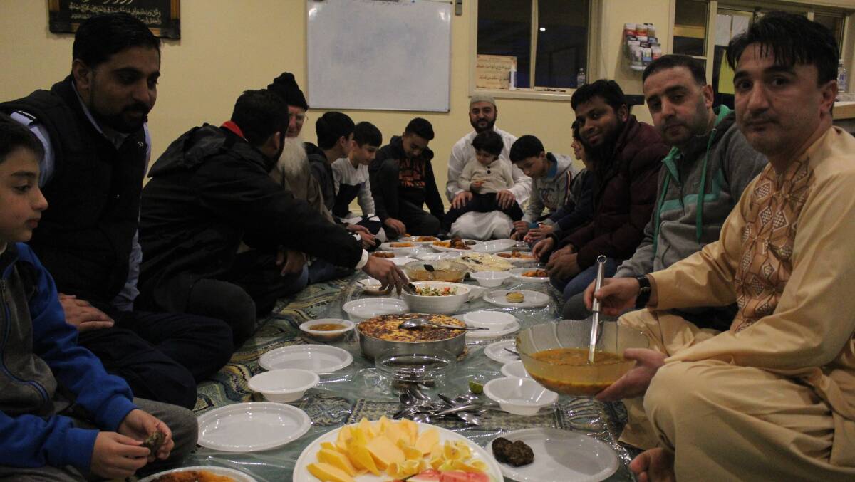 FASTING: The Muslim community breaks its fast at the Al Sahabah Mosque at Kelso during Ramadan in 2019. Photo: BRADLEY JURD