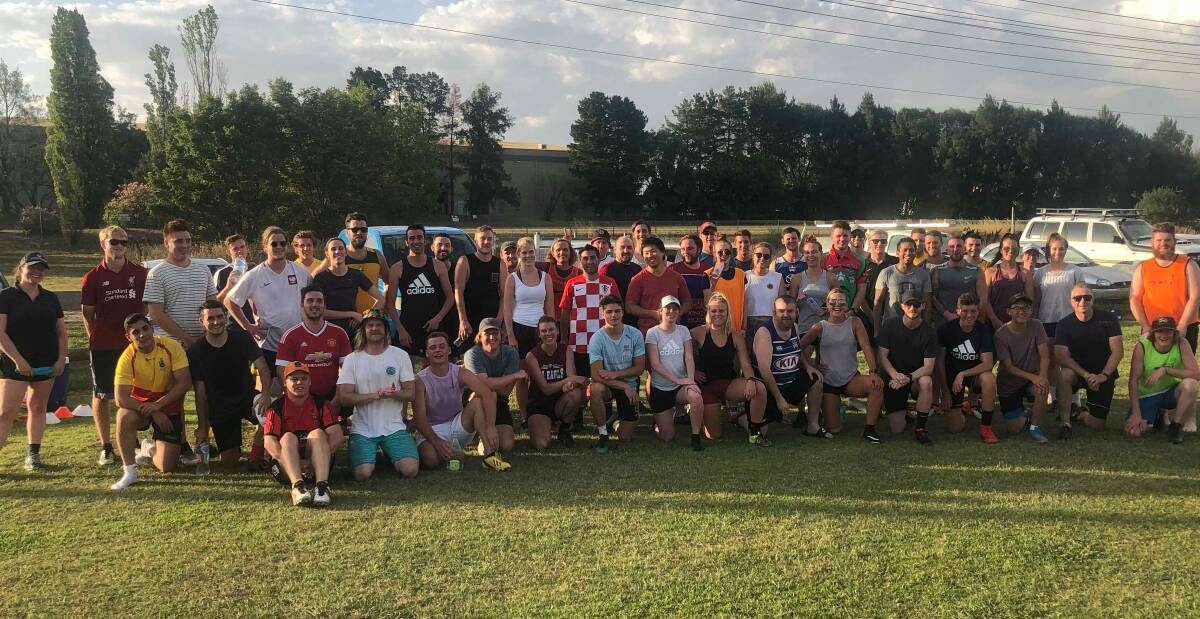 OUT IN THE HEAT: Panorama club members that participated in a kick around on Wednesday, January 16. Photo: BEN FRY