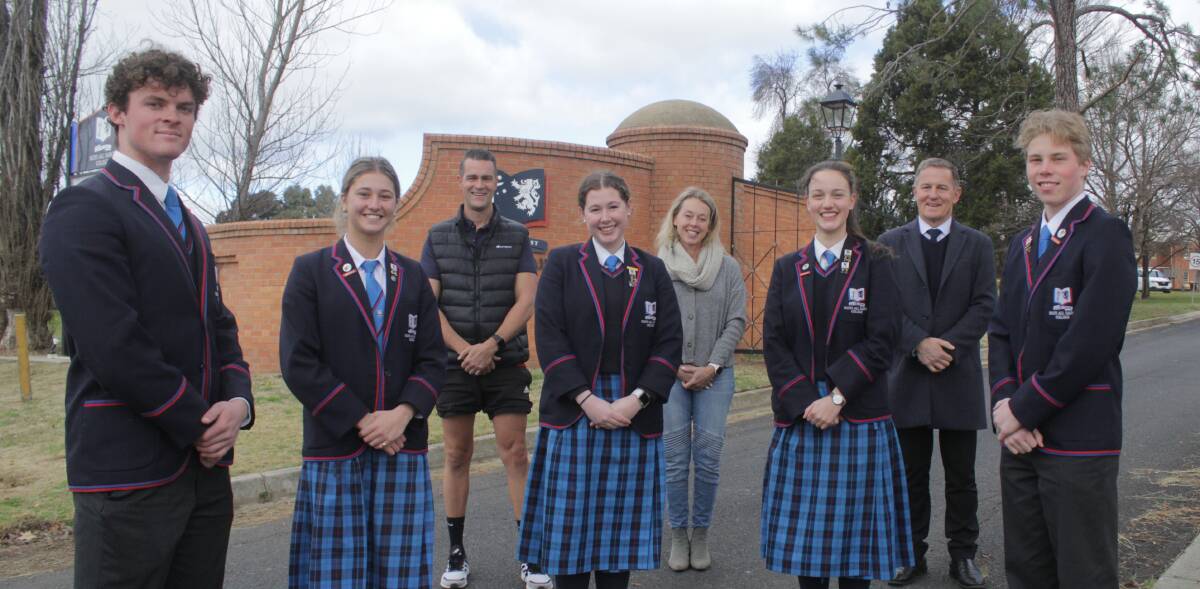 HSC: SASC's Andy Jackman, Sophie Hillsdon, Amy Horne, Charlotte Russell and Jonah Siede, with staff Dwayne Bailey, Helen Jones and Andrew Weeding. Photo: BRADLEY JURD