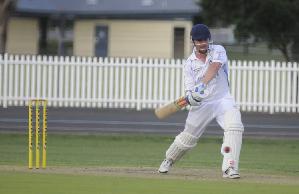 BATSMEN: Pat Mills of City Colts takes aim at the ball in his team's first grade game against ORC. Photo:CHRIS SEABROOK 111916colts2