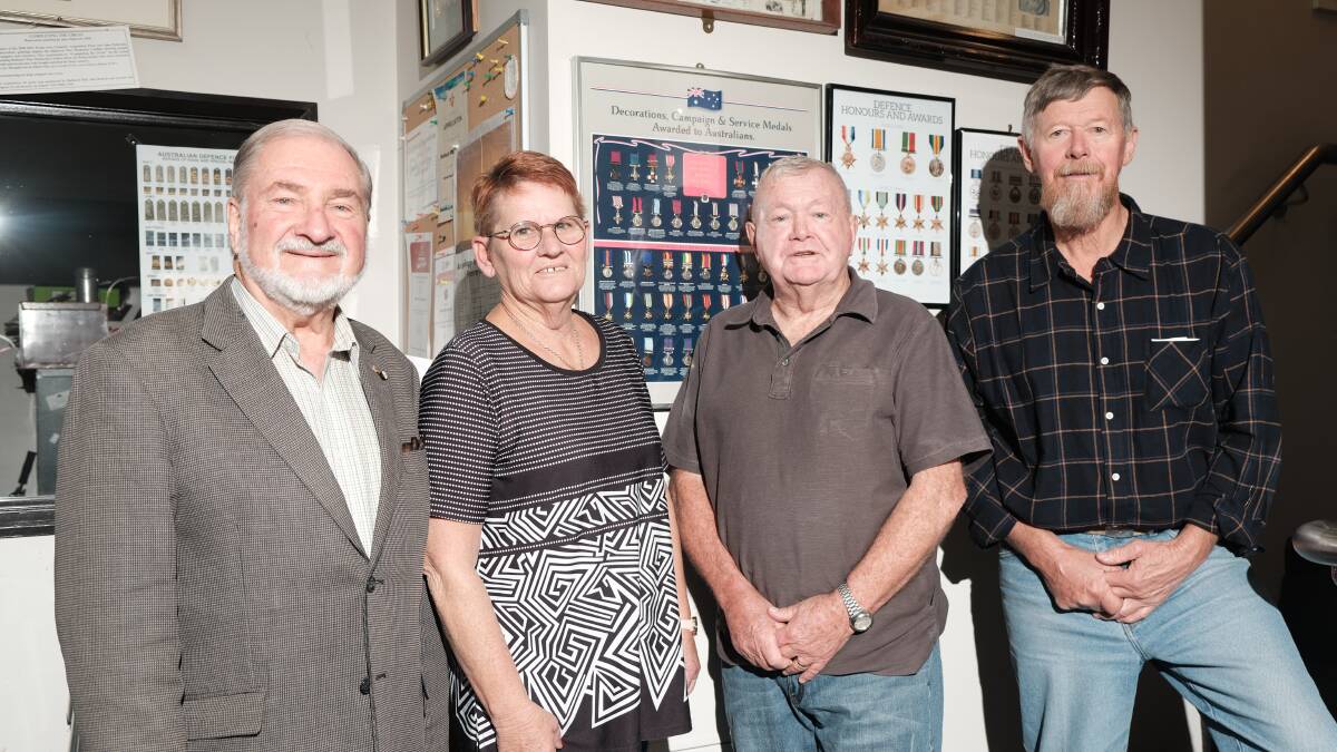 RSL Sub Branch chaplin Richard Hurford with Jenny Brooker, David Mills and president Barry Parsons. Picture by James Arrow.