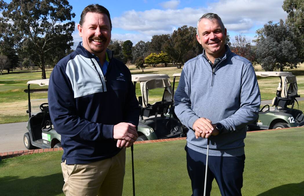 GOLF BOOM: Bathurst Golf Club general manager Brad Constable and head professional Matthew Barrett. Photo: BRADLEY JURD 