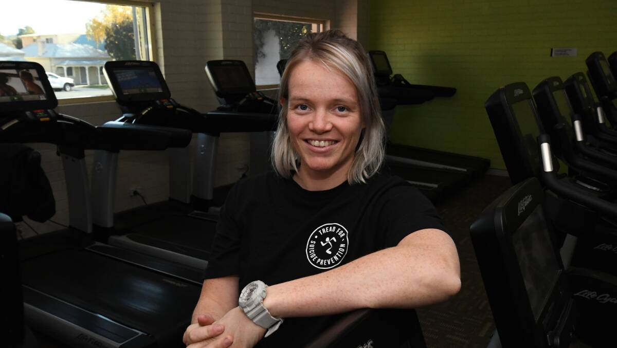 FUNDRAISING: Anytime Fitness manager Karly McDonald, ahead of Friday's treadmill challenge. Photo:CHRIS SEABROOK 051618ctreadml1