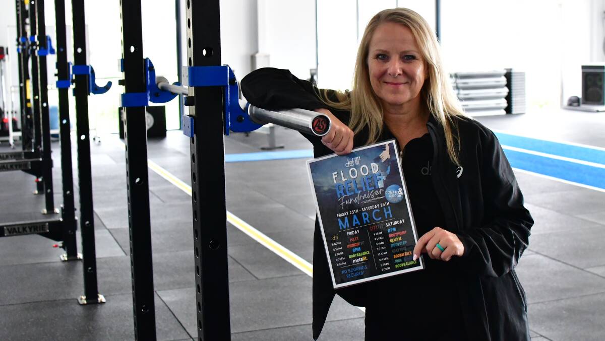 FUNDRAISER: Dedicated to Fitness group fitness manager Bev Glen will be hoping to raise some serious money for flood relief on March 25-26. Photo: BRADLEY JURD