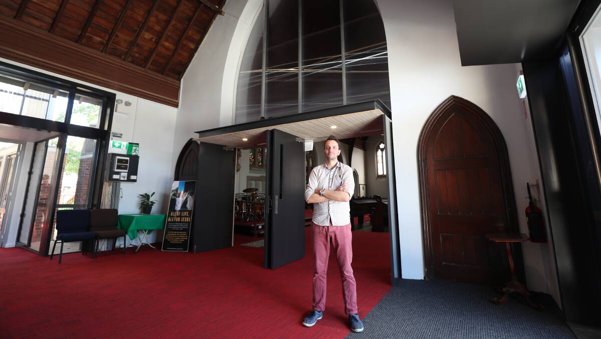 NEW: Bathurst Presbyterian Church pastor Tristan Merkel is inviting the community to come see the new upgrades. Photo: PHIL BLATCH