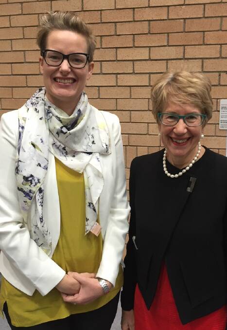 IT'S OFFICIAL: Associate professor Alison Gerard, head of the CSU Centre for Law and Justice, with NSW Court of Appeal president Margaret Beazley. 082516bjlaw2