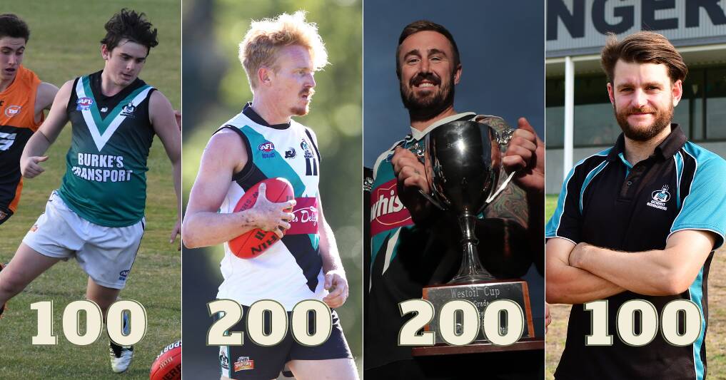 MILESTONE MAKERS: Bathurst Bushrangers's Michael Long (100), Pete and Steve Grundy (200 each), and Tim Hunter (100) will all bring up significant appearance milestones on Saturday. 