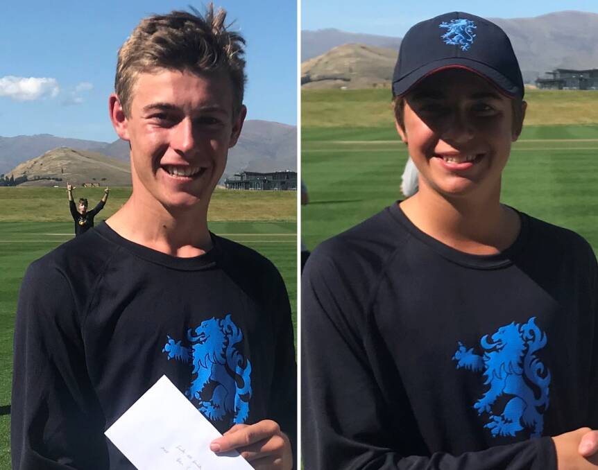 WINNERS: Ben Cant and Angus Rendall both picked up individual awards at the Queenstown Schools Cricket Carnival. Photos: SUPPLIED