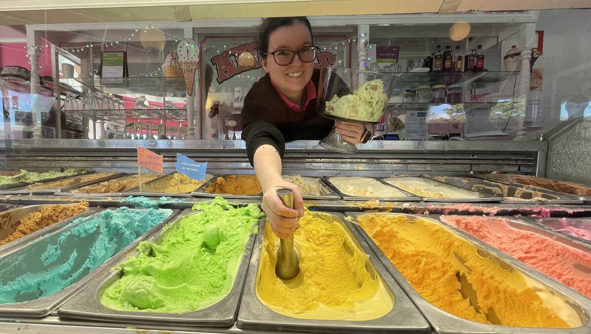 Annie's Ice Cream employee Megan Urza. Photo: BRADLEY JURD