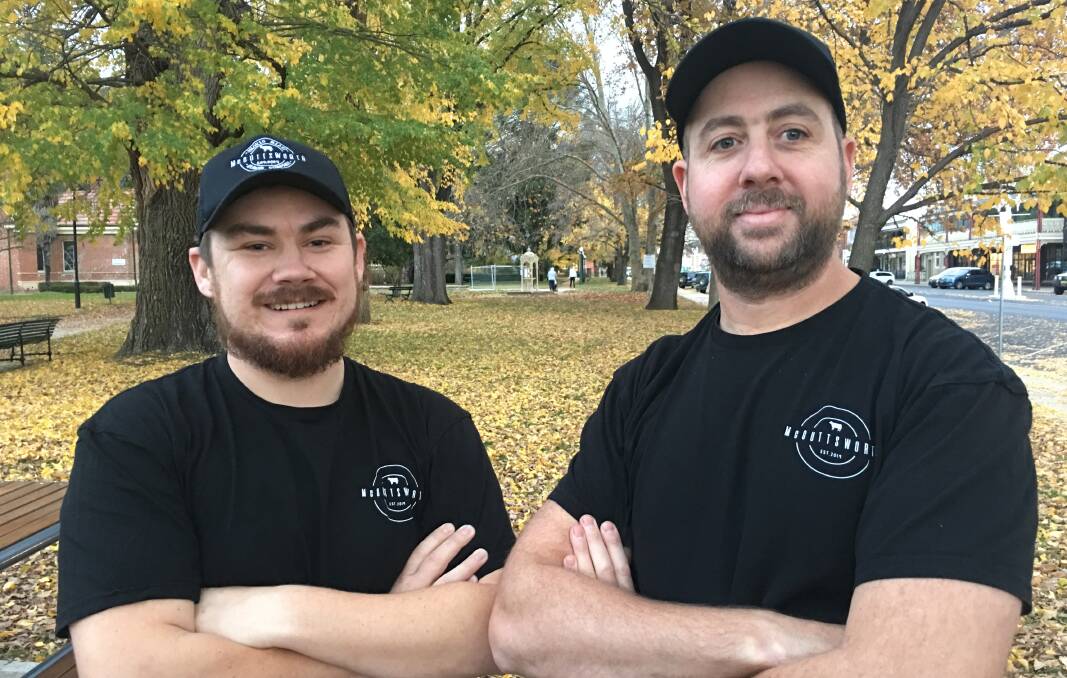 BUSINESS: Pat McGarry and Michael Buttsworth of McGuttsworth Smoked Meats Burger Company, which has boomed since launching in March. Photo: BRADLEY JURD