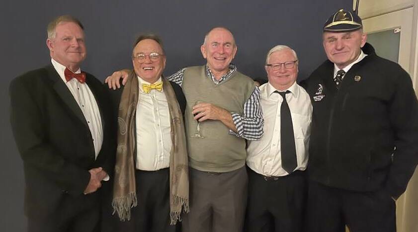 Adam Hart, Greg Grinham, Mark Regan, Kevin Dillon and David Conyers at the Astley Cup Ball last week. Picture supplied