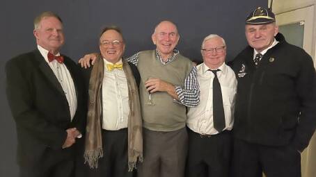 Adam Hart, Greg Grinham, Mark Regan, Kevin Dillon and David Conyers at the Astley Cup Ball last week. Picture supplied