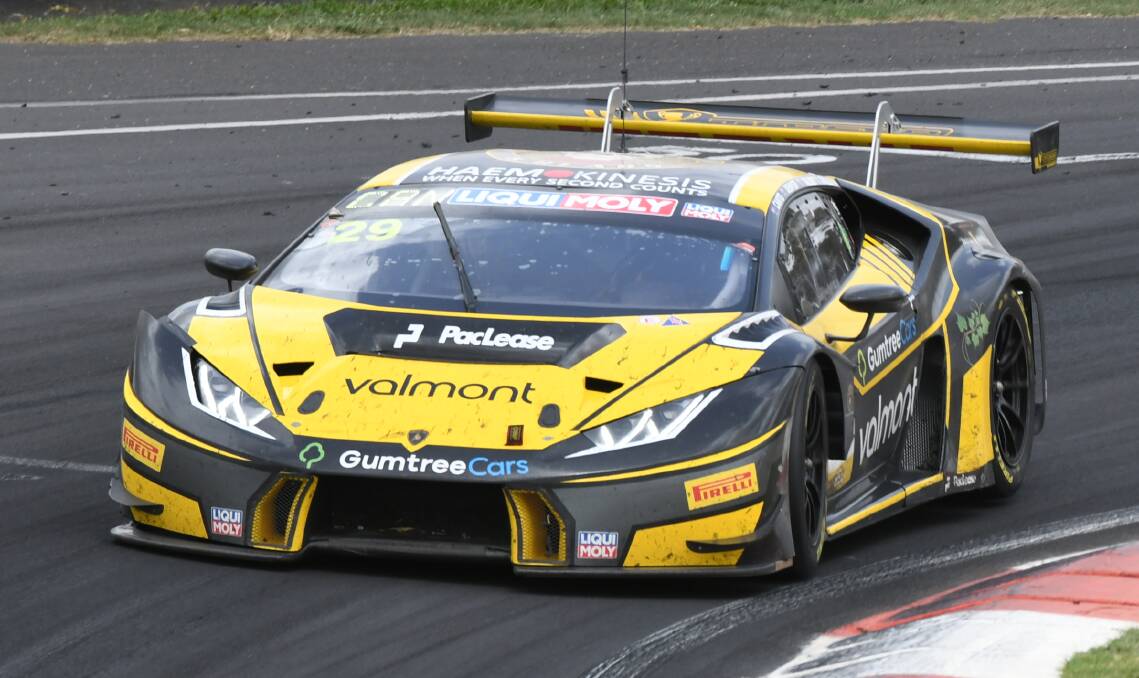 BATHURST CHANCE: The Trofeo Motorsport Lamborghini Huracan GT3 entry in which Grant Denyer was a co-driver in Sunday's Bathurst 12 Hour race. 