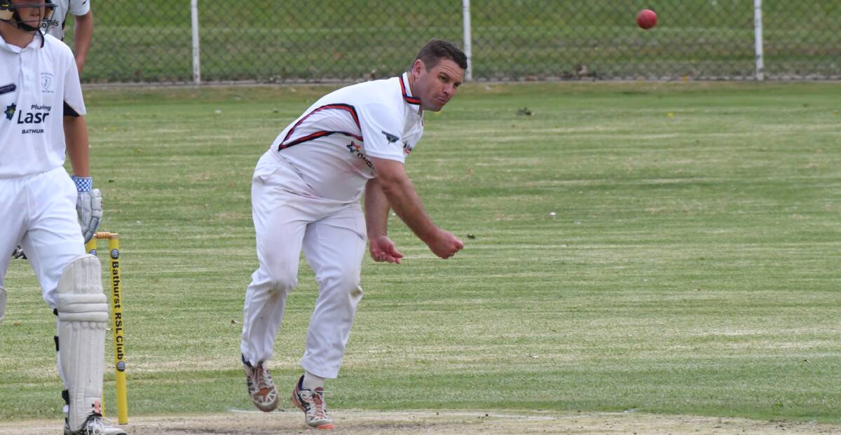 SEVEN-FOR: Trent Hemsworth was a stand out with the ball for Bathurst City on Saturday, taking 7-56 off 24.2 overs against St Pat's Old Boys. Photo: CHRIS SEABROOK