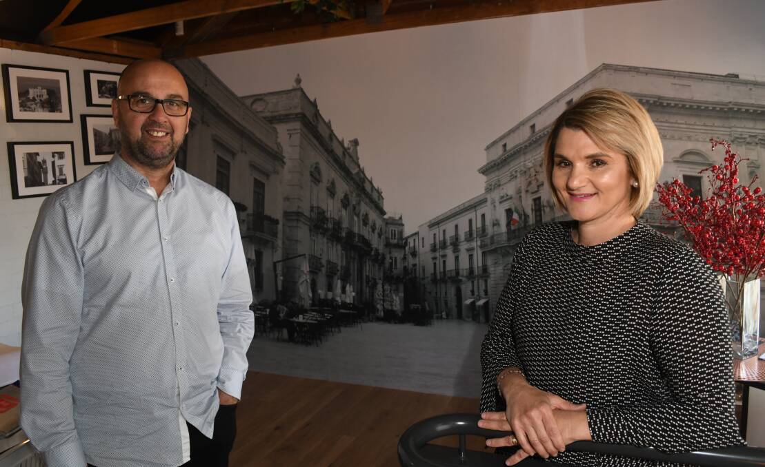 ITALIAN FLAVOUR: Vine & Tap owners Stephen Swart and Trish Marino before restaurant's opening in 2017.
