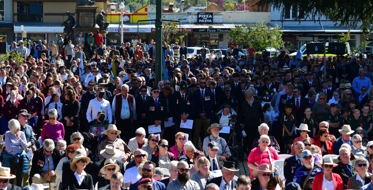 Crowds packed outside the Carillon for last year's Anzac Day service.