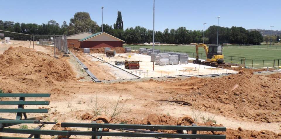 Work has begun on the new amenities block at Proctor Park. Photo: @bathurstfootball Facebook page